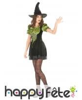 Déguisement vert et noir court de sorcière, image 1
