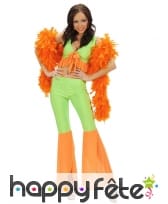 Déguisement vert et orange fluo pour femme