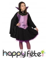 Déguisement violet noir de vampire pour fille