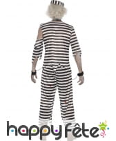 Déguisement zombie noir blanc prisonnier, image 1