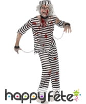 Déguisement zombie noir blanc prisonnier