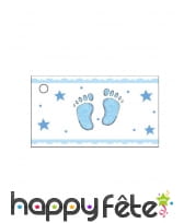 Etiquettes avec petits pieds bleus, en papier