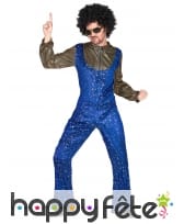 Ensemble bleu disco avec étoiles dorées pour homme, image 1