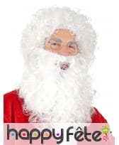 Ensemble barbe et perruque blanche de papa Noël, image 1