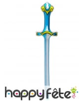 Epée bleue et jaune gonflable de 77 cm