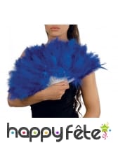 Eventail bleu en plumes