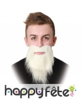 Ensemble Barbe moustaches blanche adhésive