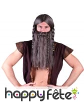 Ensemble Barbe perruque grise de viking