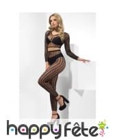 Ensemble collants et haut à large résille ronde, image 1