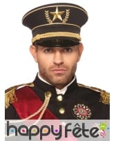 Elégante casquette militaire noire étoile dorée, image 1