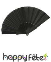 Eventail chinois noir en tissu, image 1