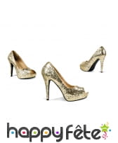 Escarpins dorés à paillettes