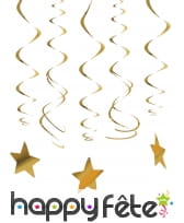 Etoiles dorées à suspendre et spirales