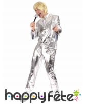 Ensemble de chanteur Disco argenté