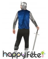 Ensemble de chevalier Médiéval bleu pour homme, image 2