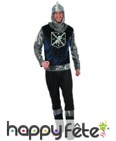 Ensemble de chevalier Médiéval bleu pour homme, image 3