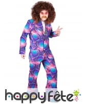 Ensemble hippie psychédélique violet pour homme
