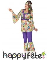 Ensemble hippie violet à motifs fleuris pour femme, image 1