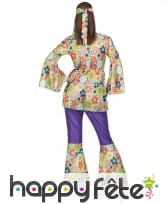 Ensemble hippie violet à motifs fleuris pour femme, image 2
