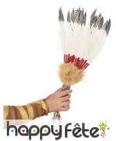 Eventail indien avec plumes blanches et noires, image 1
