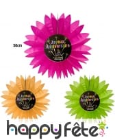 Eventail Joyeux anniversaire Feux d'artifice 50cm