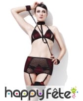 Ensemble lingerie sexy gorge et poignets