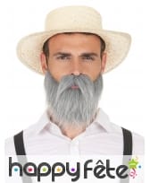 Ensemble moustache et barbe grise
