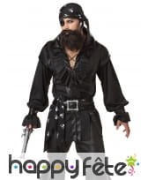Ensemble noir intégral de pirate pour homme, image 1