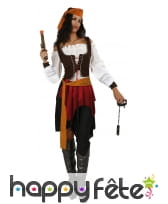 Ensemble piratesse avec corset marron