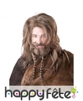 Ensemble perruque barbe blonde de Viking