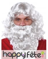 Ensemble perruque et barbe blanche père Noel, image 2