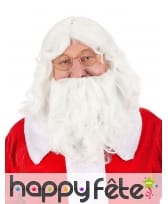 Ensemble perruque et barbe blanche père Noel