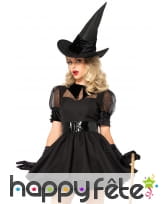 Elégante robe courte noire de sorcière, image 1