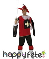 Ensemble rouge de mousquetaire pour adulte, image 3