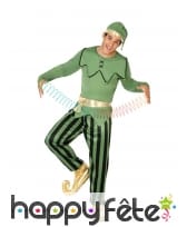 Ensemble vert d'elfe de Noël pour homme