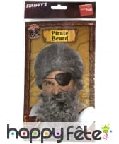 Fausse Barbe grise de pirate avec elastique, image 1