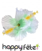 Fleur blanche style hawai sur barrette à cheveux, image 1
