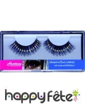 Faux cils doré et noirs avec colle
