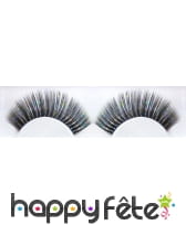 Faux cils jumbo noirs lame argentées