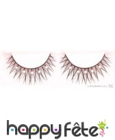 Faux cils noirs avec strass assorti