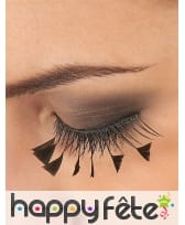 Faux cils noirs décorés de plumes