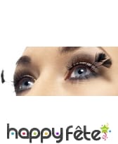 Faux cils noirs plumes en coin