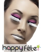 Faux cils plumes argentées + colle, image 2