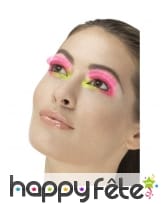 Faux cils rose fluo 80's