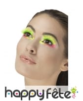Faux cils verts fluo 80's
