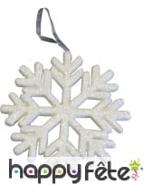 Flocon de neige blanc à paillettes de 25 cm