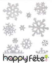 Flocons de neige pailletés décoratifs pour fenêtre