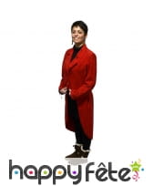 Frac gabardine rouge pour femme, effet velours