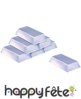 Faux lingots d'argent creux, en plastique