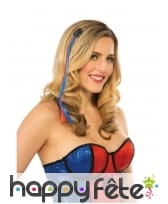 Fausse mèche de cheveux Spiderman pour femme